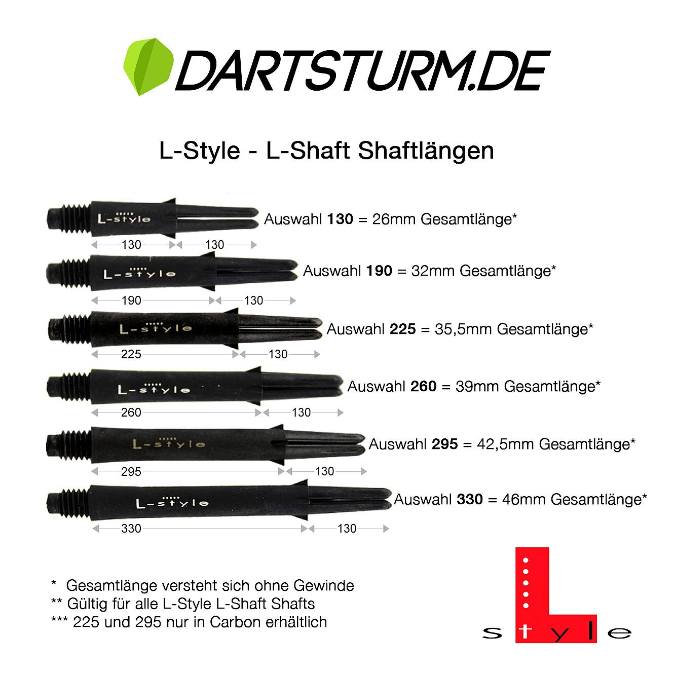 L-Style - L-Shaft Lock Straight TwoTone - Transparent Rot