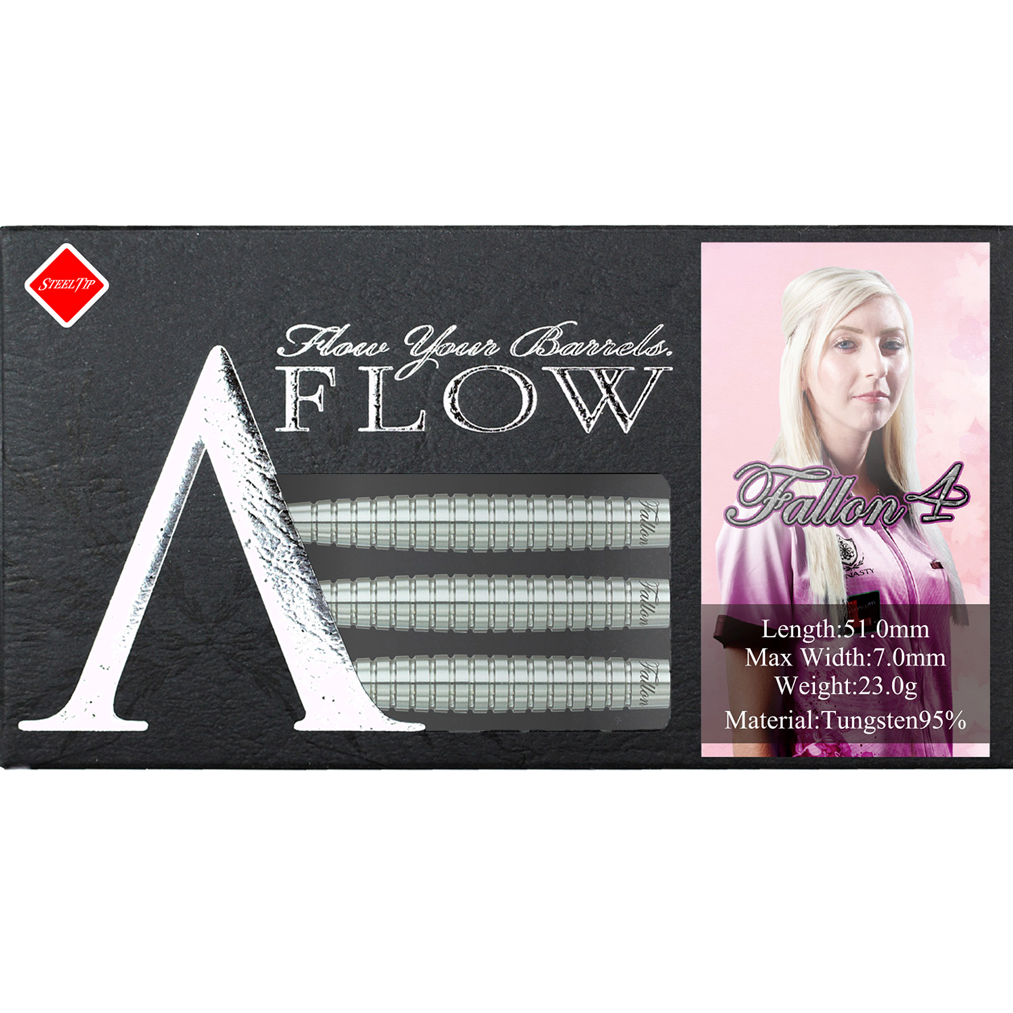 Dynasty - A-Flow Black Line - Fallon Sherrock 4 Plain - Steeldart